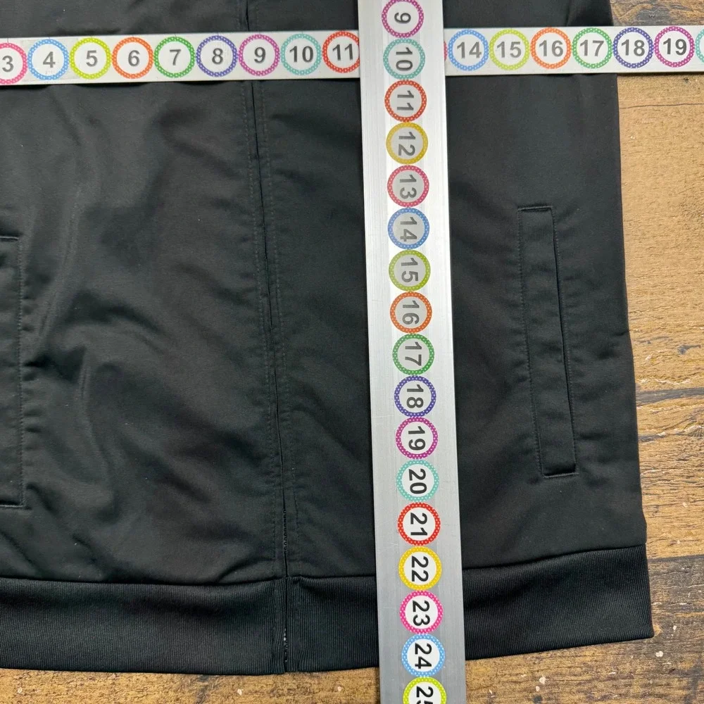 Adidas Kids Track Jacket Black White 3‎ Stripe Full Zip Regular Fit Size L 14 16
